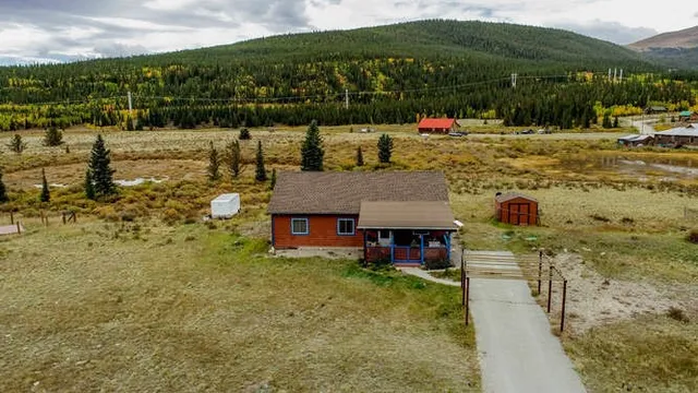a view of house with outdoor space and swimming pool