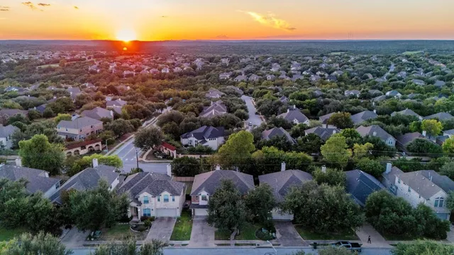 an aerial view of multiple house