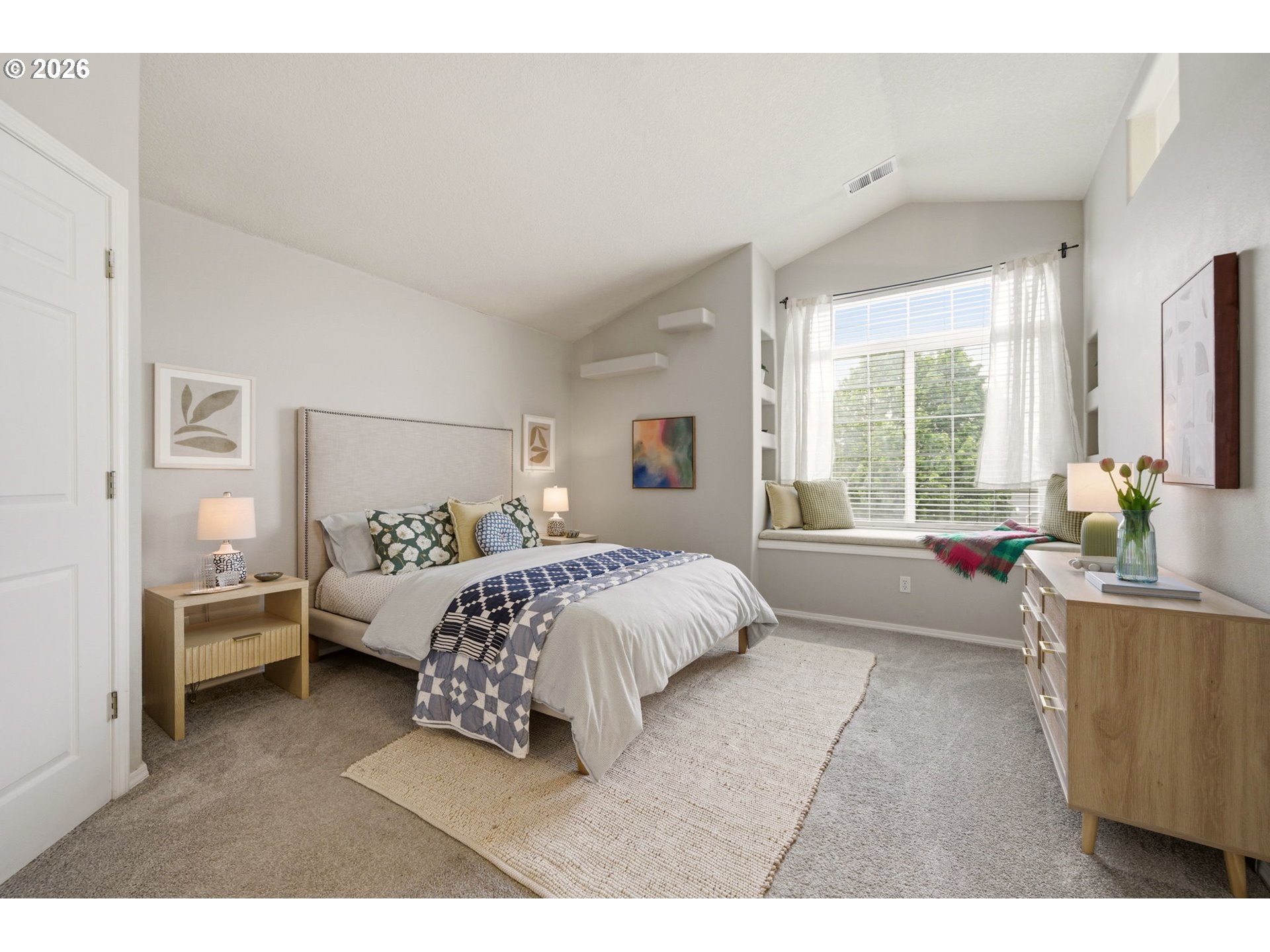 1448 Southwest 208th Avenue Beaverton, OR 97003 - Photo 23 of 39 a spacious bedroom with a bed and glass windows