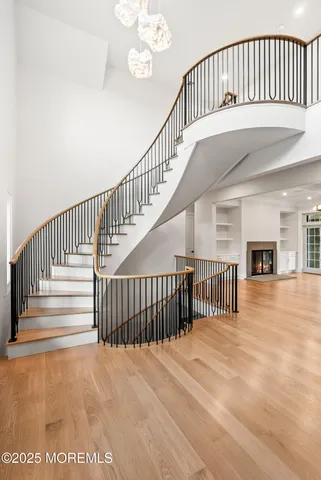 a view of entryway with wooden floor