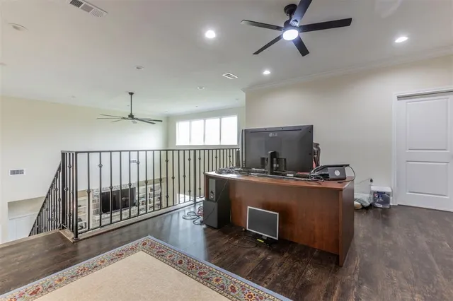 a view of workspace and kitchen