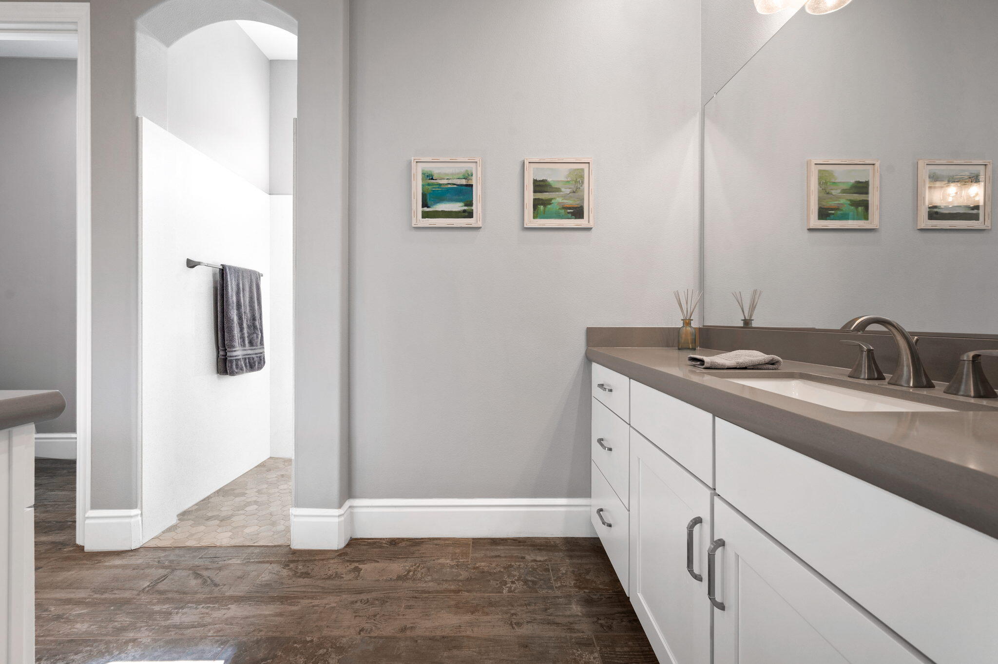 49 Cabernet Rancho Mirage, CA 92270 - Photo 26 of 40 a bathroom with a sink and a mirror