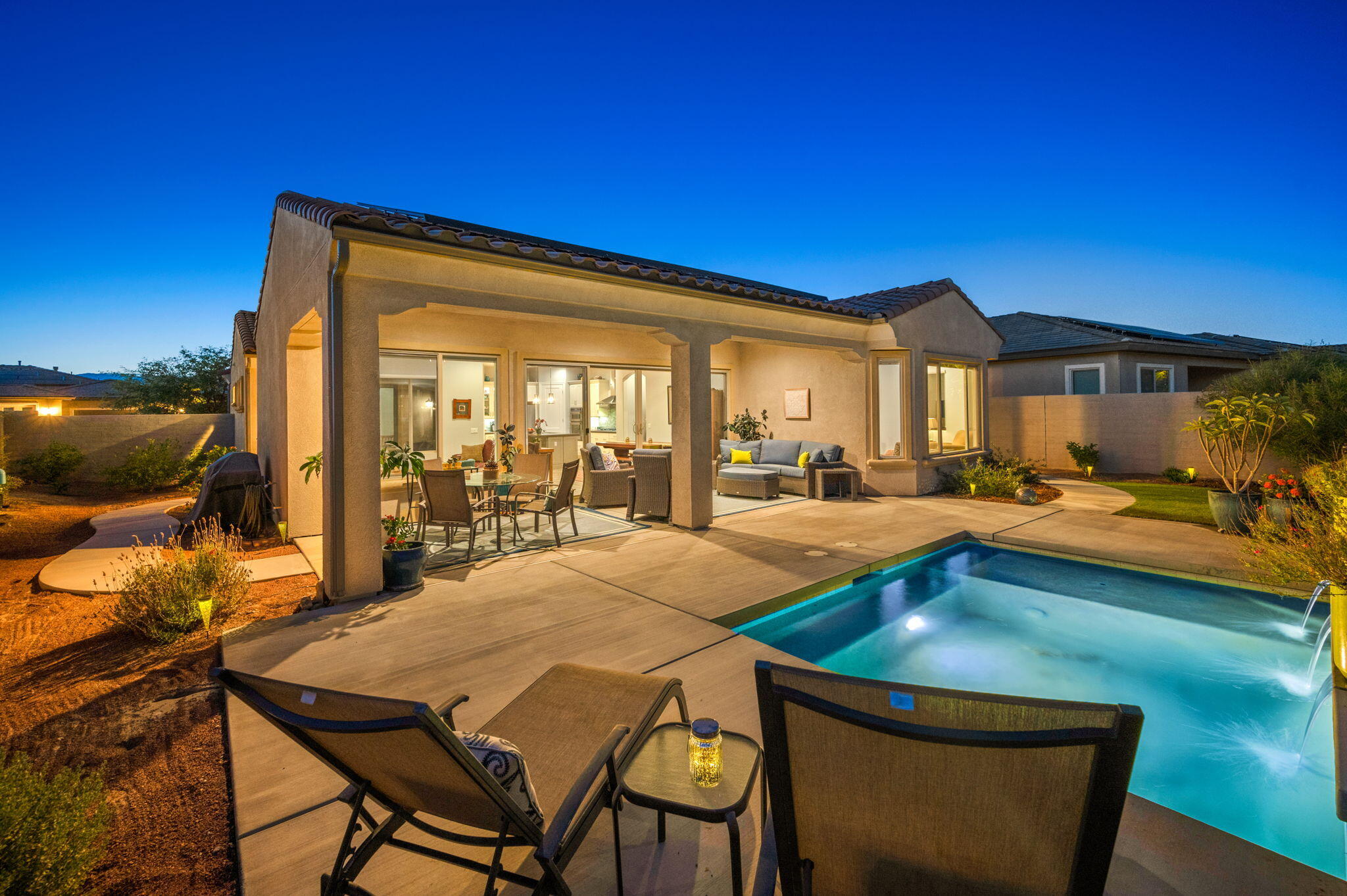 49 Cabernet Rancho Mirage, CA 92270 - Photo 35 of 40 a view of a house with swimming pool and sitting area