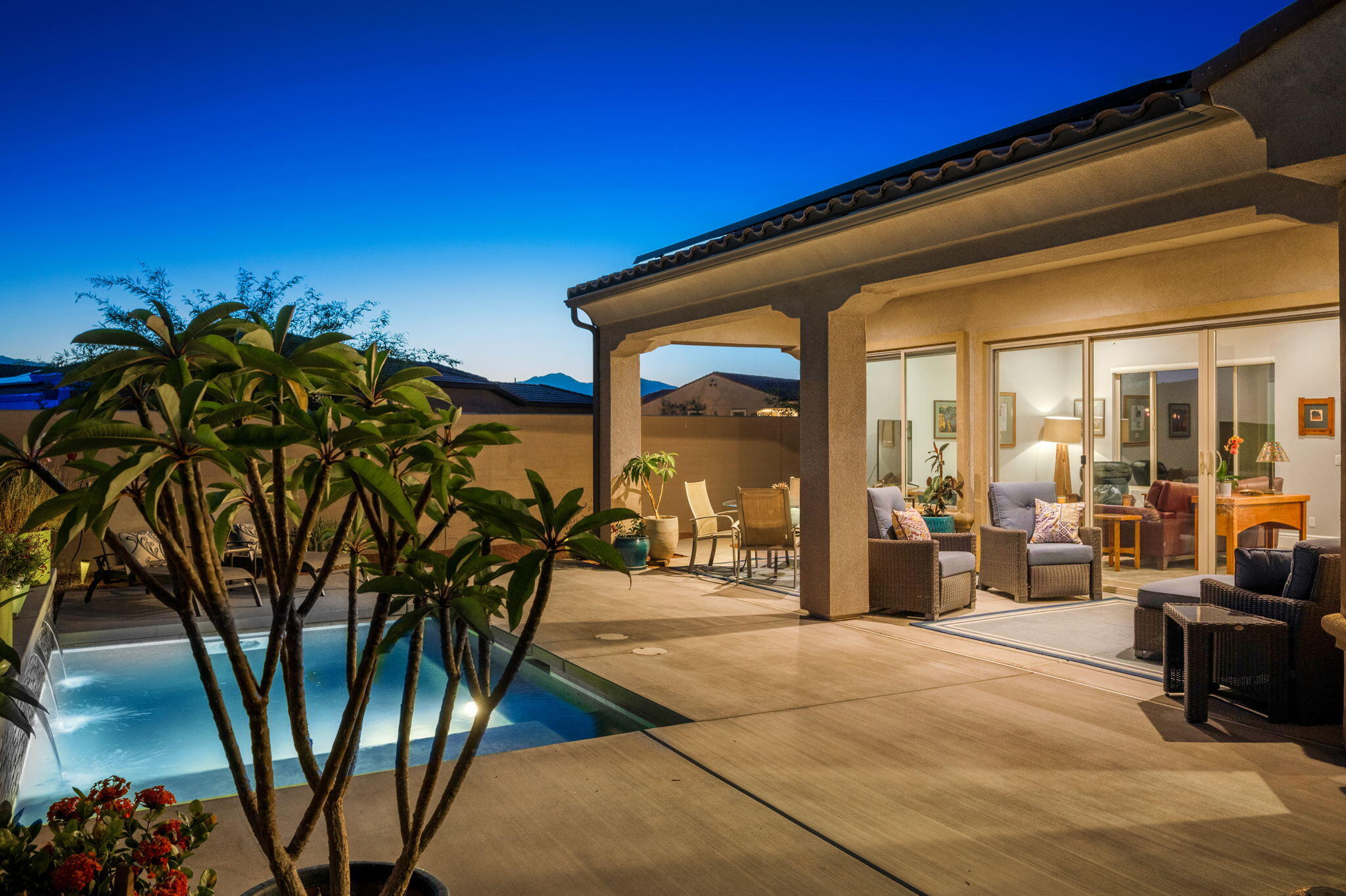49 Cabernet Rancho Mirage, CA 92270 - Photo 38 of 40 a view of a patio with table and chairs and potted plants