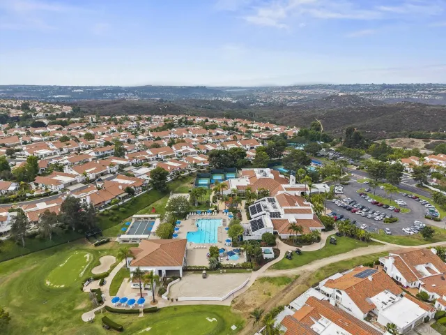 an aerial view of residential building with outdoor space