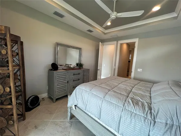 an empty room with a door