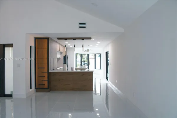 a view of entryway and chandelier