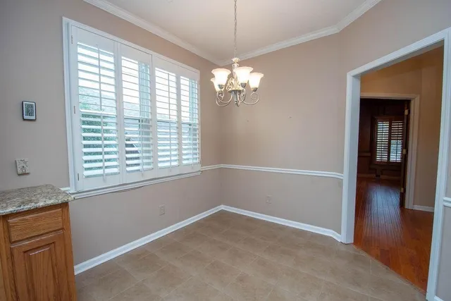 a view of livingroom with chandelier