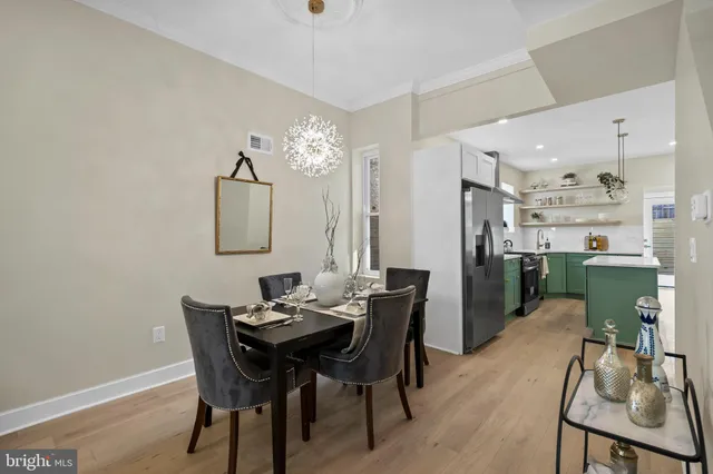 a city view with tall buildings