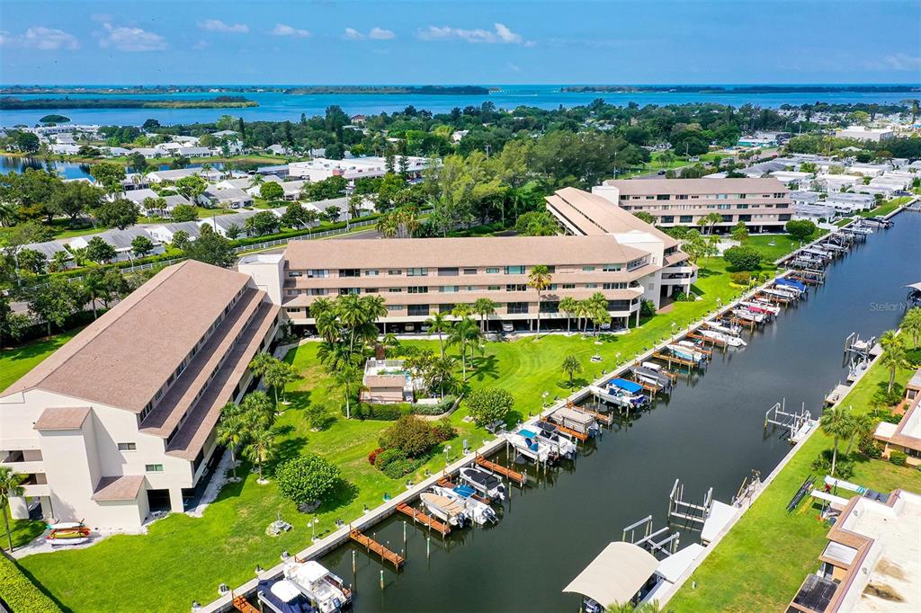 an aerial view of a city