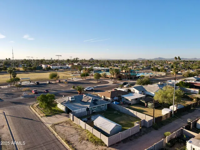 an aerial view of a city