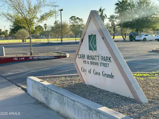 a view of a park with trees