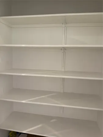 a close up view of closet