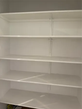 a close up view of closet