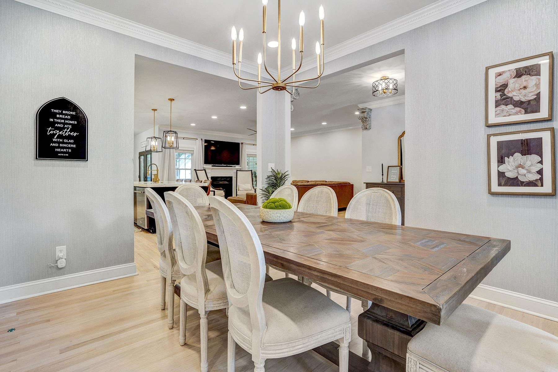 163 Winfred Drive Raleigh, NC 27603 - Photo 13 of 39 a view of a dining room with furniture and chandelier