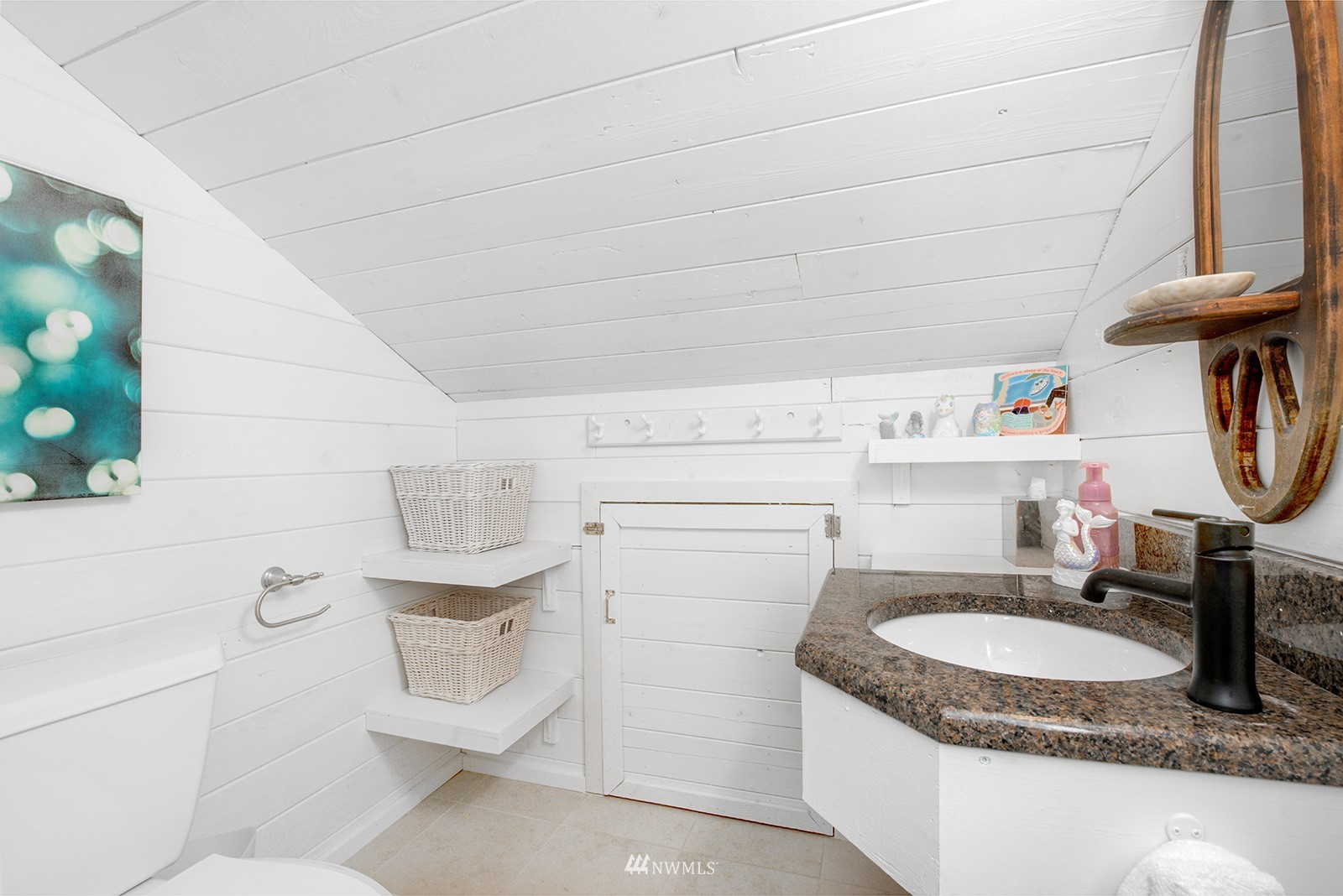 13201 Burma Road Southwest Vashon, WA 98070 - Photo 20 of 31 a bathroom with a granite countertop sink and a toilet