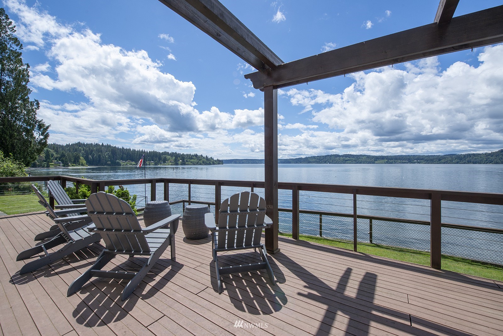 13201 Burma Road Southwest Vashon, WA 98070 - Photo 3 of 31 a view of a balcony with lake view and a ocean view