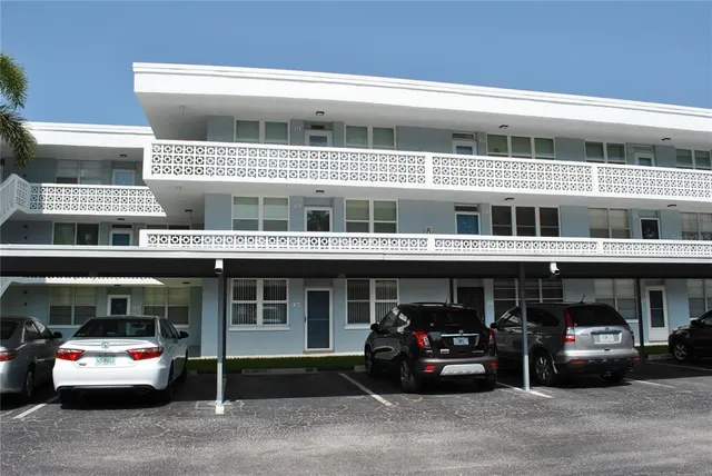 a car parked in front of a building