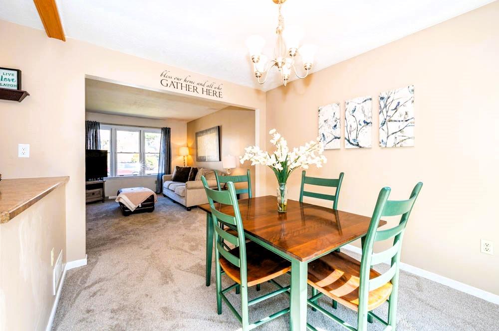 24 Lynmar Road Pittsburgh, PA 15209 - Photo 11 of 39 a view of a dining room with furniture and a chandelier