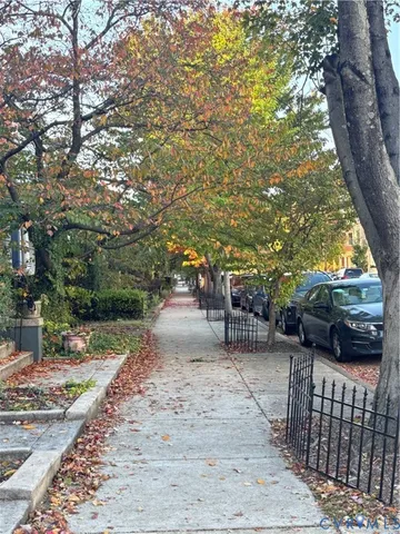 a view of a building with a pathway