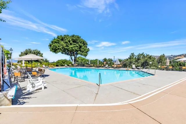 a view of a park with slide