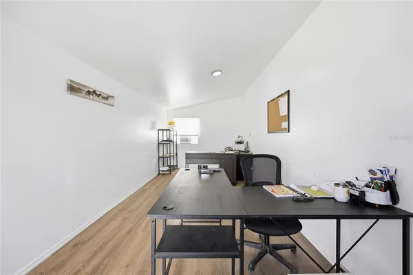 a view of a room with racks