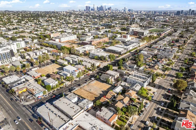 an aerial view of a city