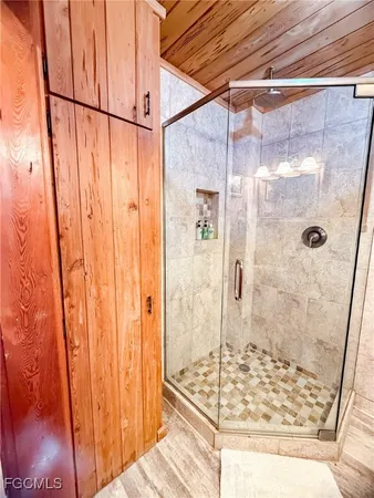 a bathroom with a shower