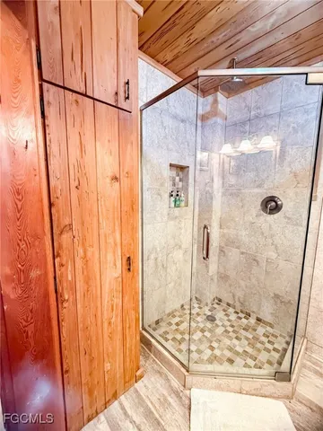 a bathroom with a shower