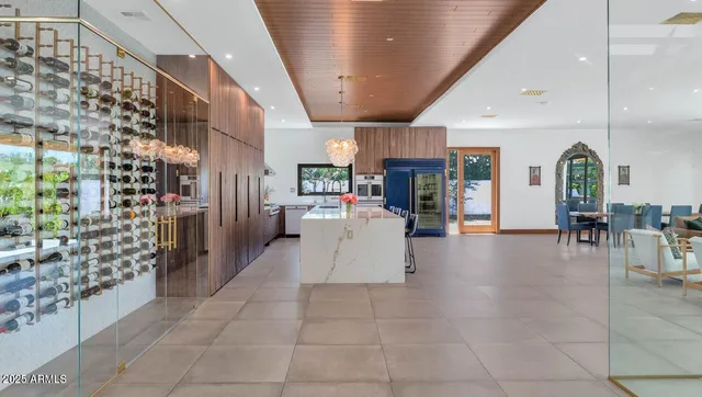 a kitchen with counter top space cabinets and stainless steel appliances
