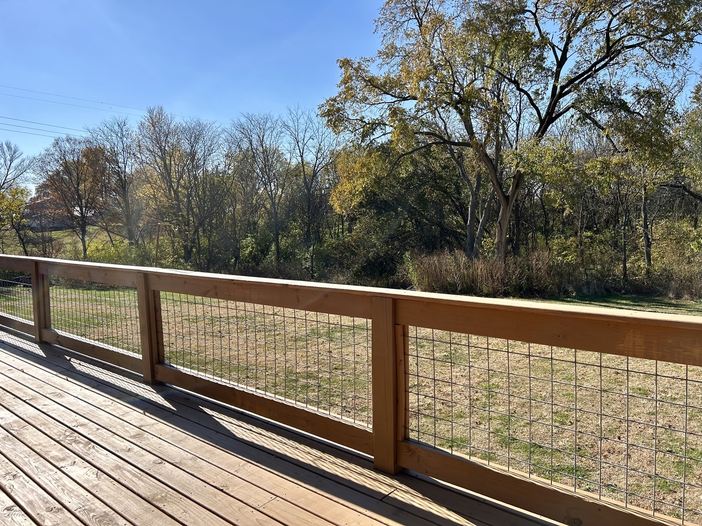 2345 East 275th Road Oglesby, IL 61348 - Photo 14 of 20 a view of balcony with wooden floor and trees in the background