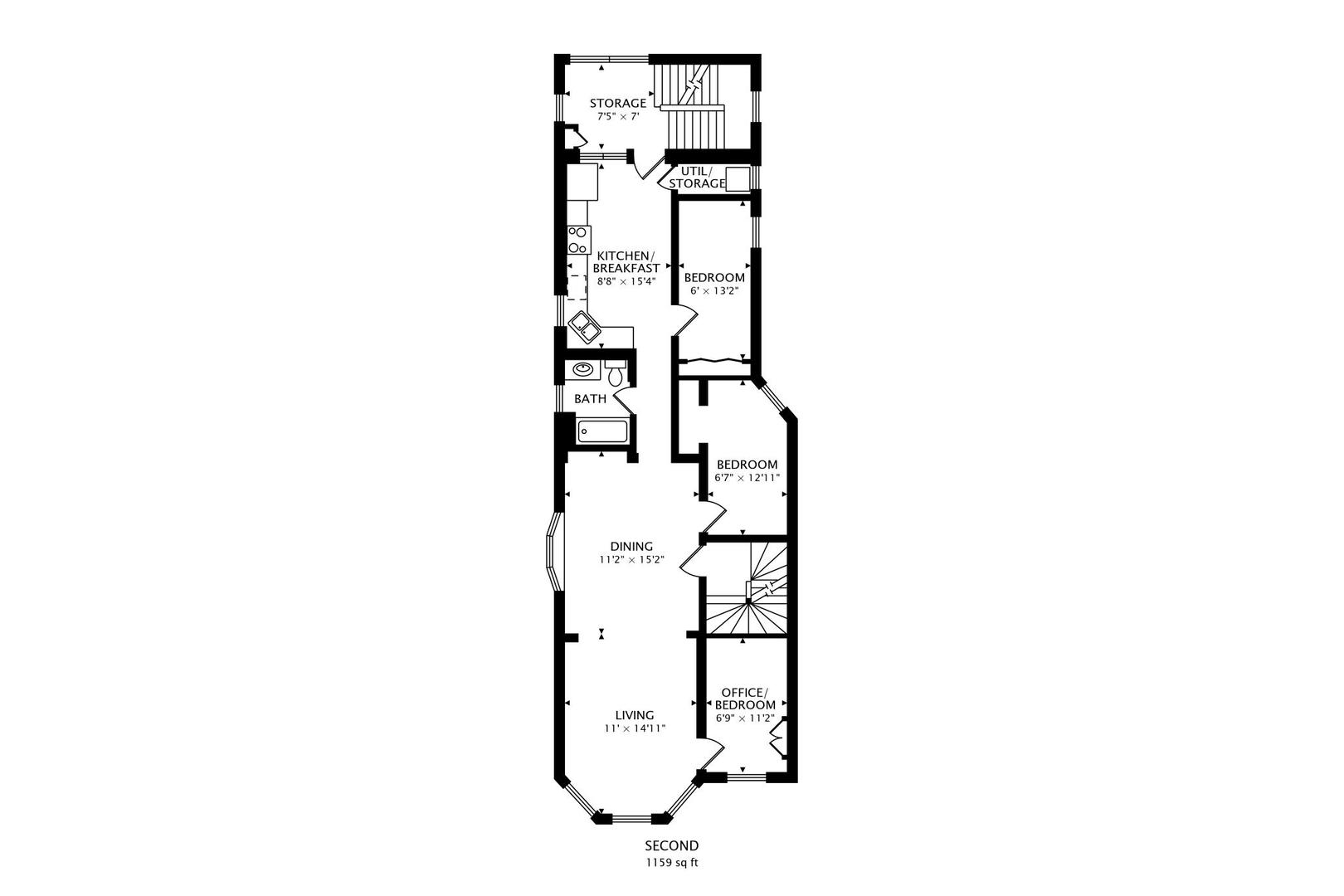 2145 West Thomas Street, Unit 2 Chicago, IL 60622 - Photo 14 of 14 a picture of a floor plan