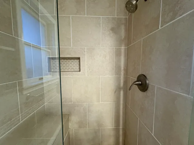 a bathroom with a shower
