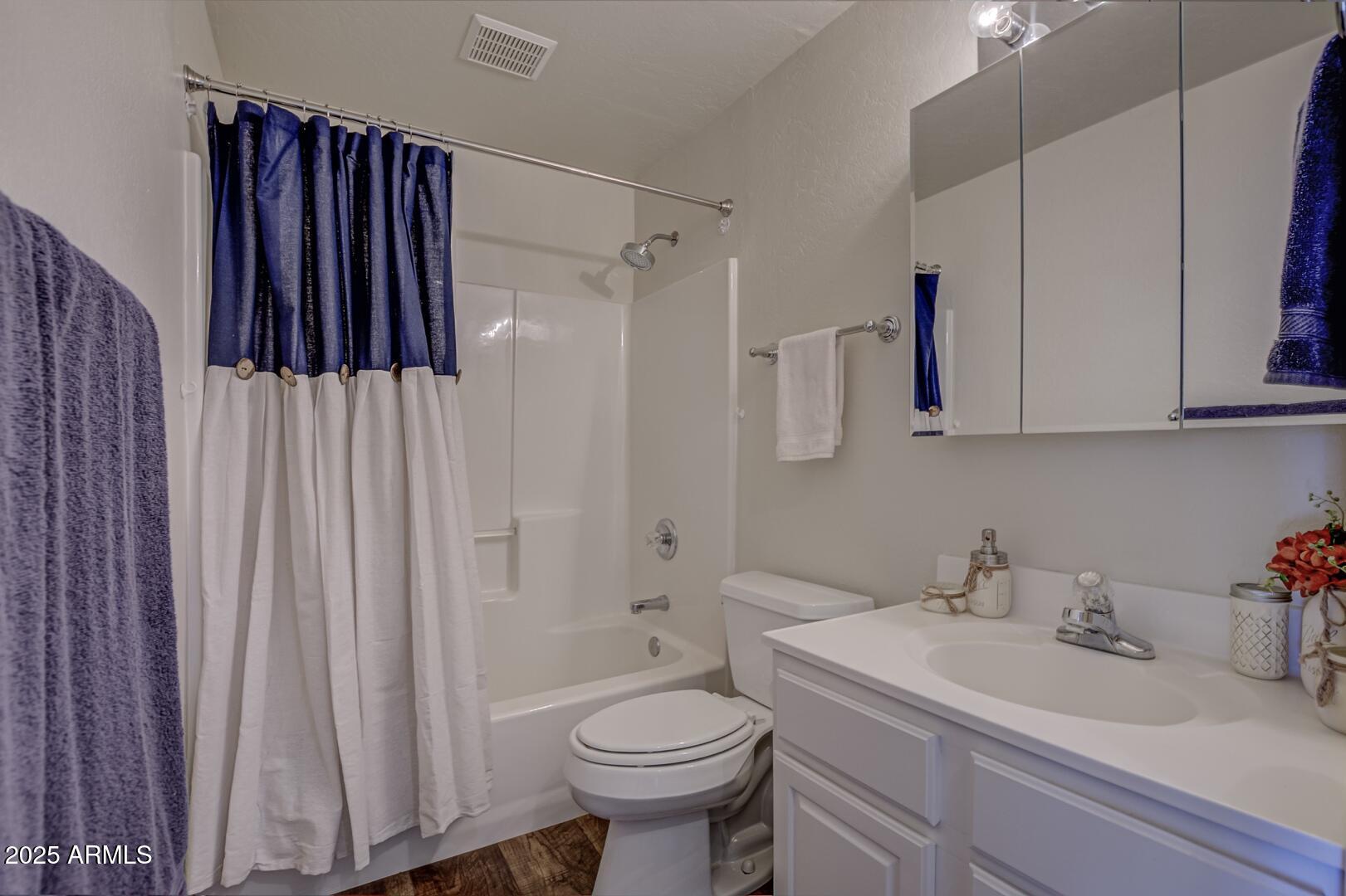 4823 Rim View Loop Pine, AZ 85544 - Photo 28 of 70 a bathroom with a sink a toilet and shower