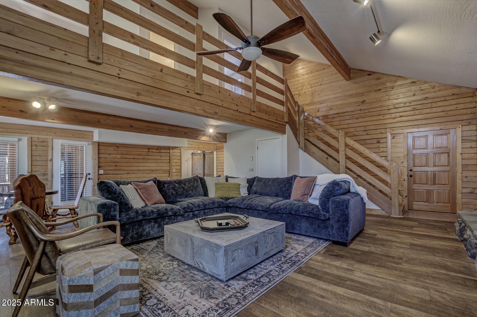 4823 Rim View Loop Pine, AZ 85544 - Photo 43 of 70 a living room with furniture and a ceiling fan
