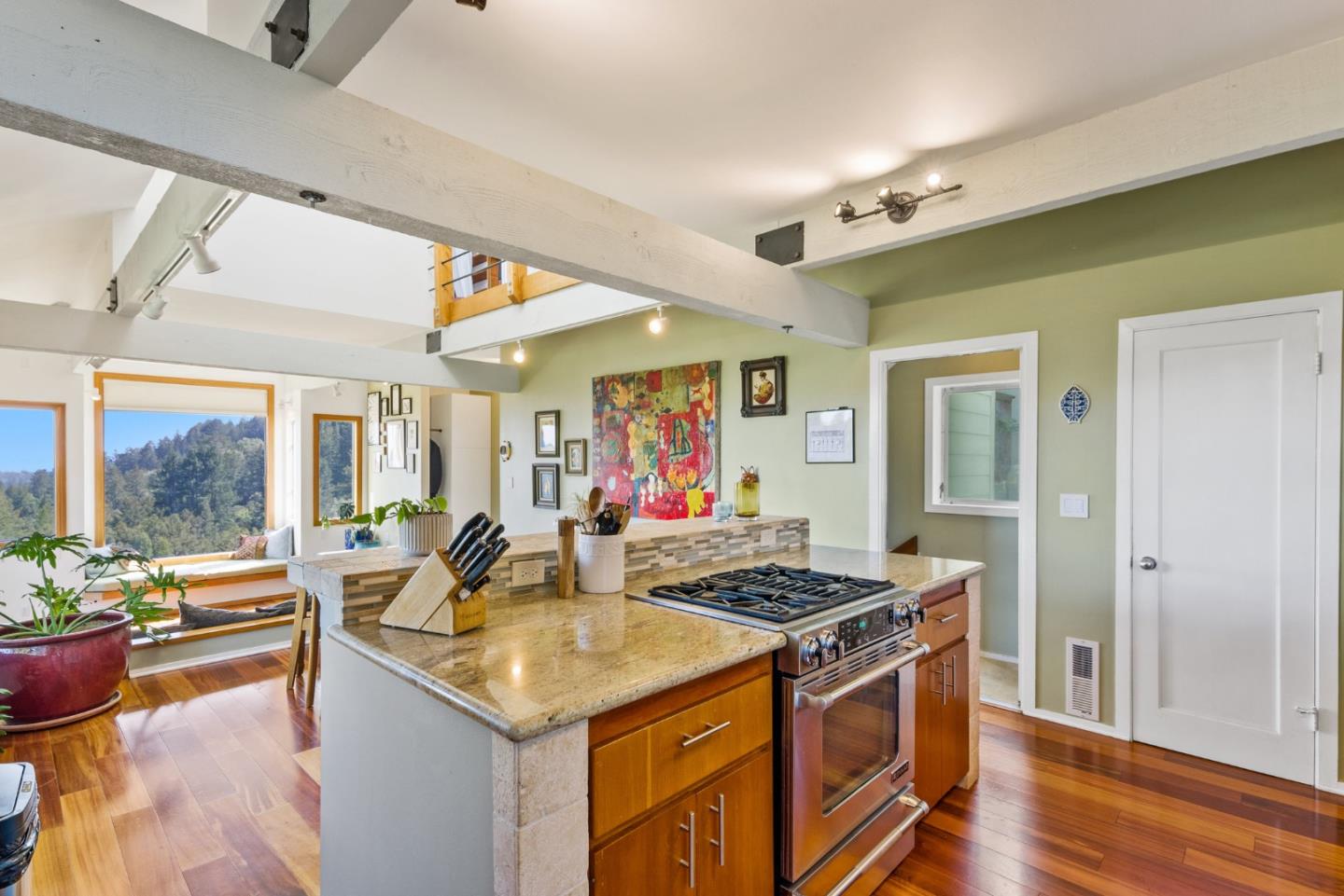 540 Olaughlin Road Santa Cruz, CA 95065 - Photo 17 of 42 a kitchen with stainless steel appliances granite countertop a sink and cabinets