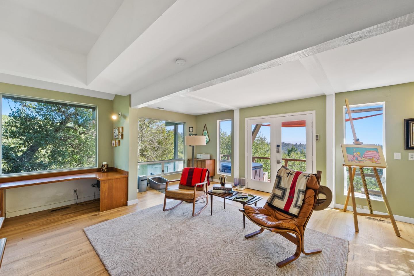 540 Olaughlin Road Santa Cruz, CA 95065 - Photo 33 of 42 a living room with furniture and a floor to ceiling window