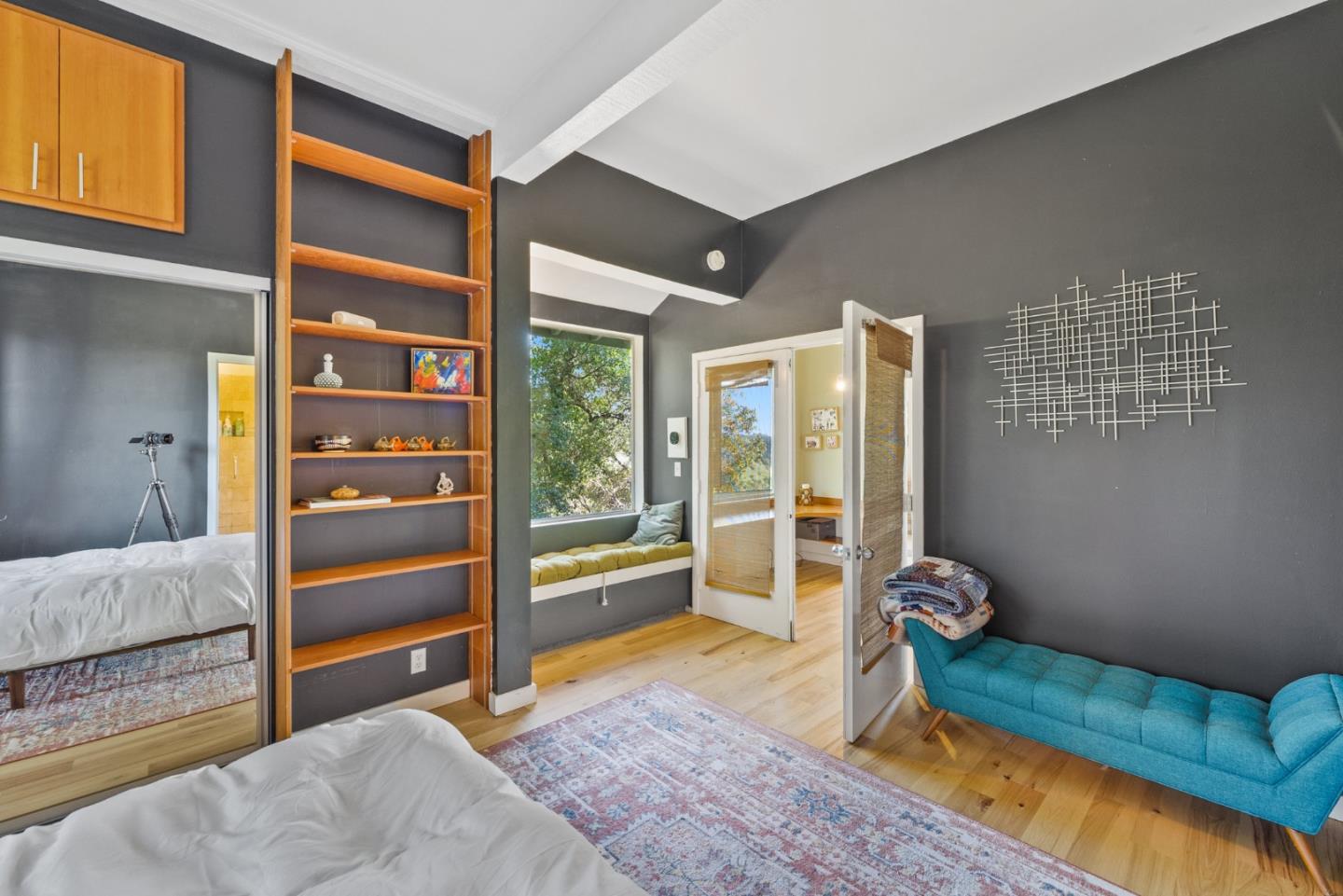 540 Olaughlin Road Santa Cruz, CA 95065 - Photo 36 of 42 a bedroom with furniture and a large window