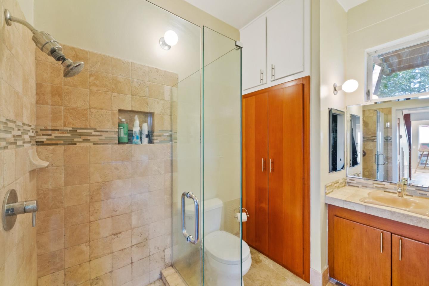 540 Olaughlin Road Santa Cruz, CA 95065 - Photo 37 of 42 a bathroom with a shower and a sink