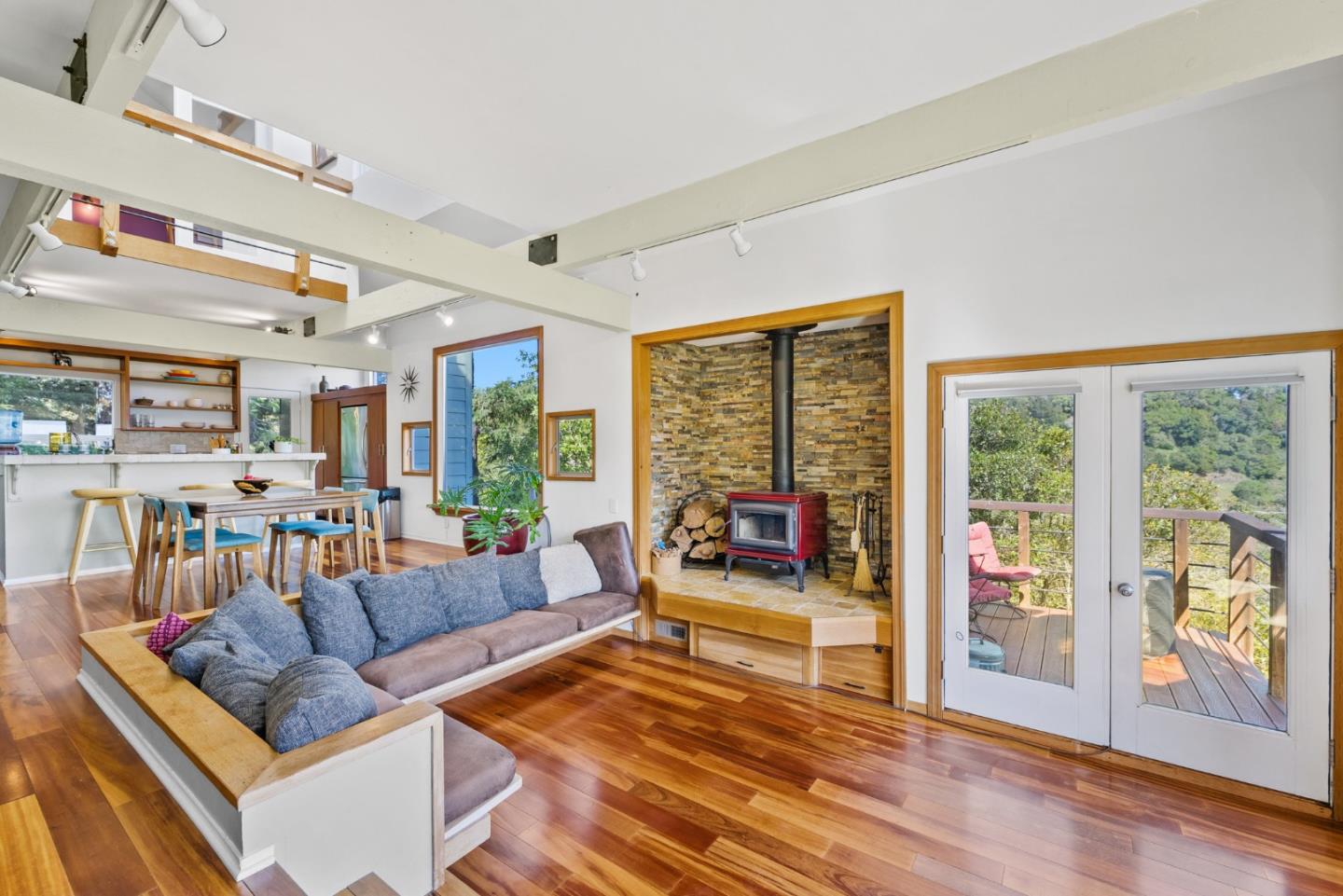 540 Olaughlin Road Santa Cruz, CA 95065 - Photo 10 of 42 a living room with furniture and a floor to ceiling window