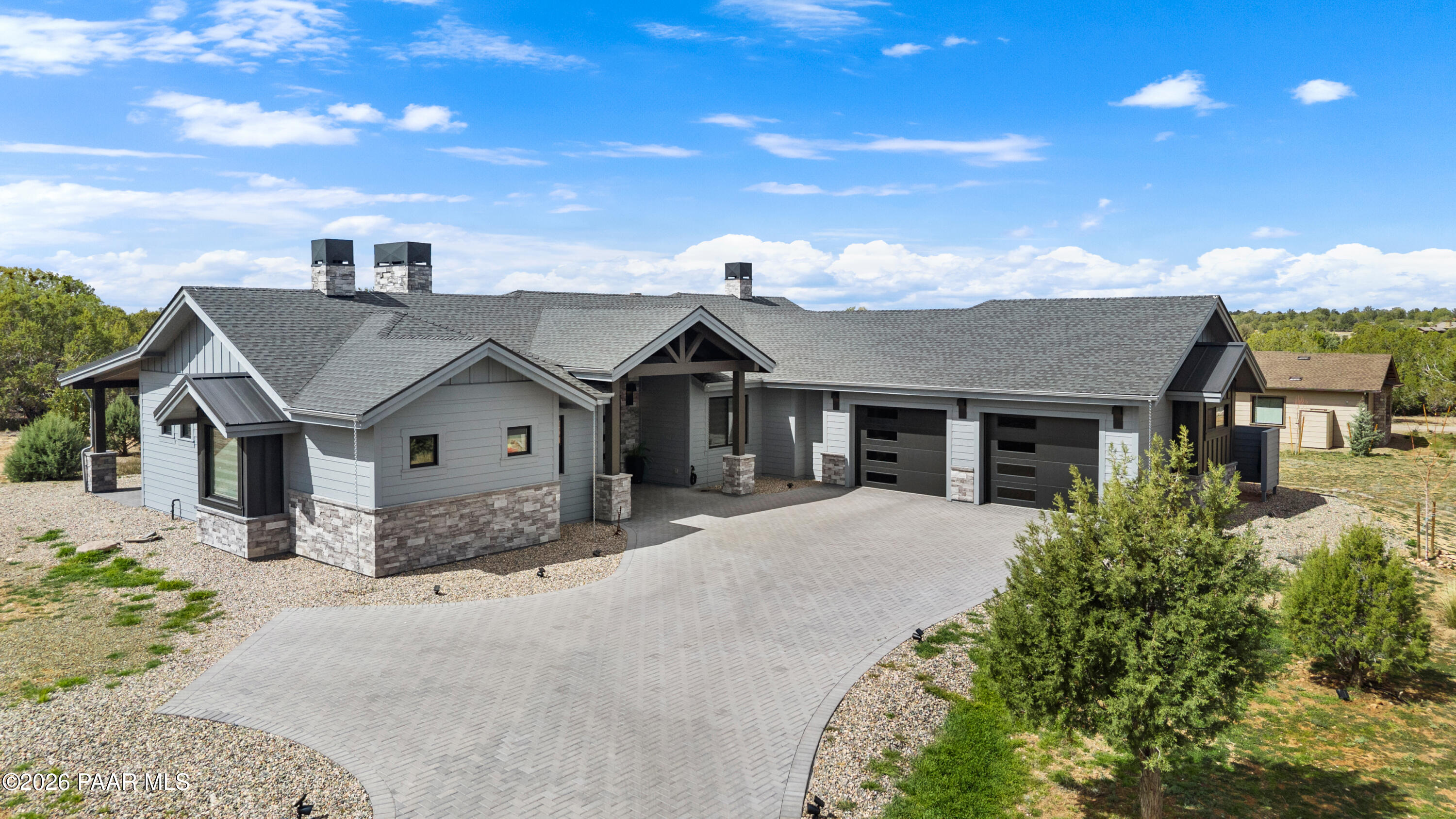 front view of a house with a outdoor space