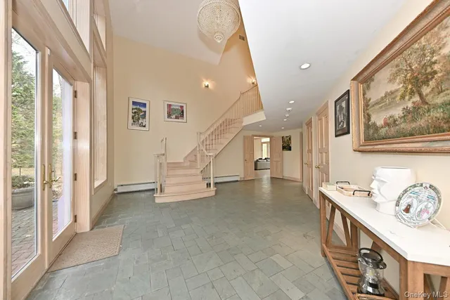 a view of an entryway with stairs