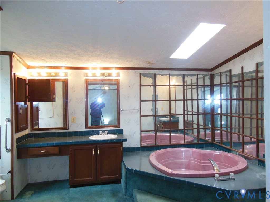 5018 Olgers Road Sutherland, VA 23885 - Photo 17 of 26 Separate Vanities, Shower, and Heart-Shaped Soakin