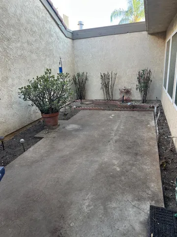 a view of a garage with furniture