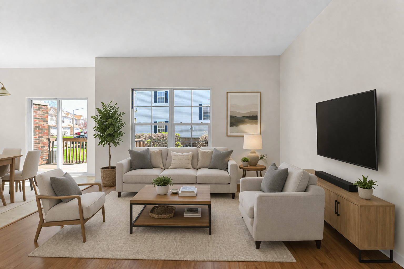 16743 Winding Creek Road Plainfield, IL 60586 - Photo 8 of 25 a living room with furniture and a flat screen tv