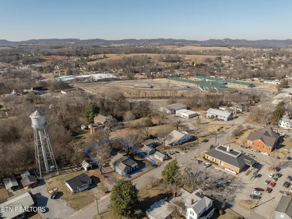 an aerial view of a city