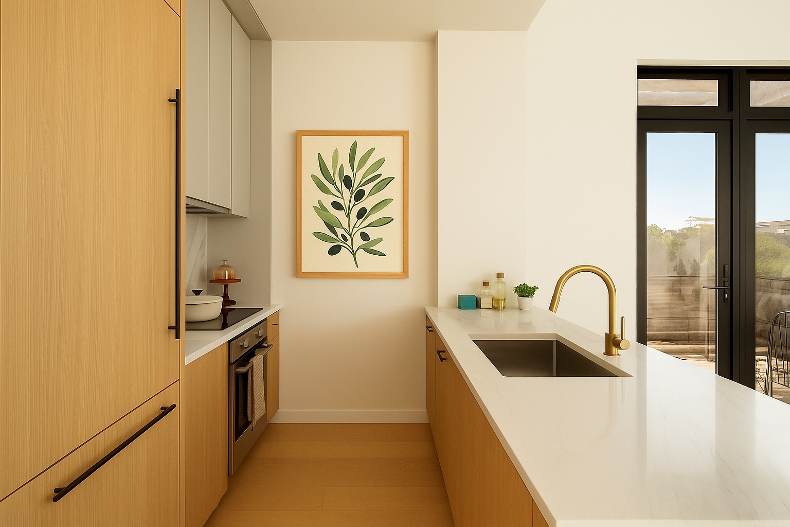 1027 Bushwick Avenue, Unit 2D Brooklyn, NY 11221 - Photo 4 of 14 a kitchen with stainless steel appliances granite countertop a sink a stove and refrigerator