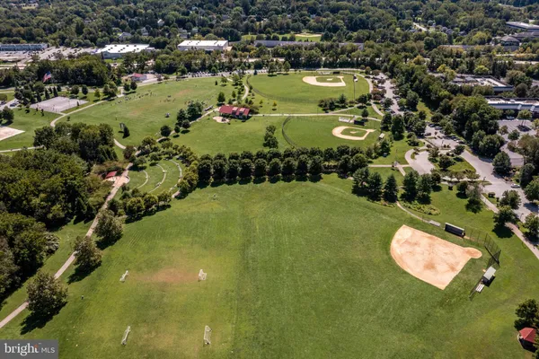 a view of a green yard