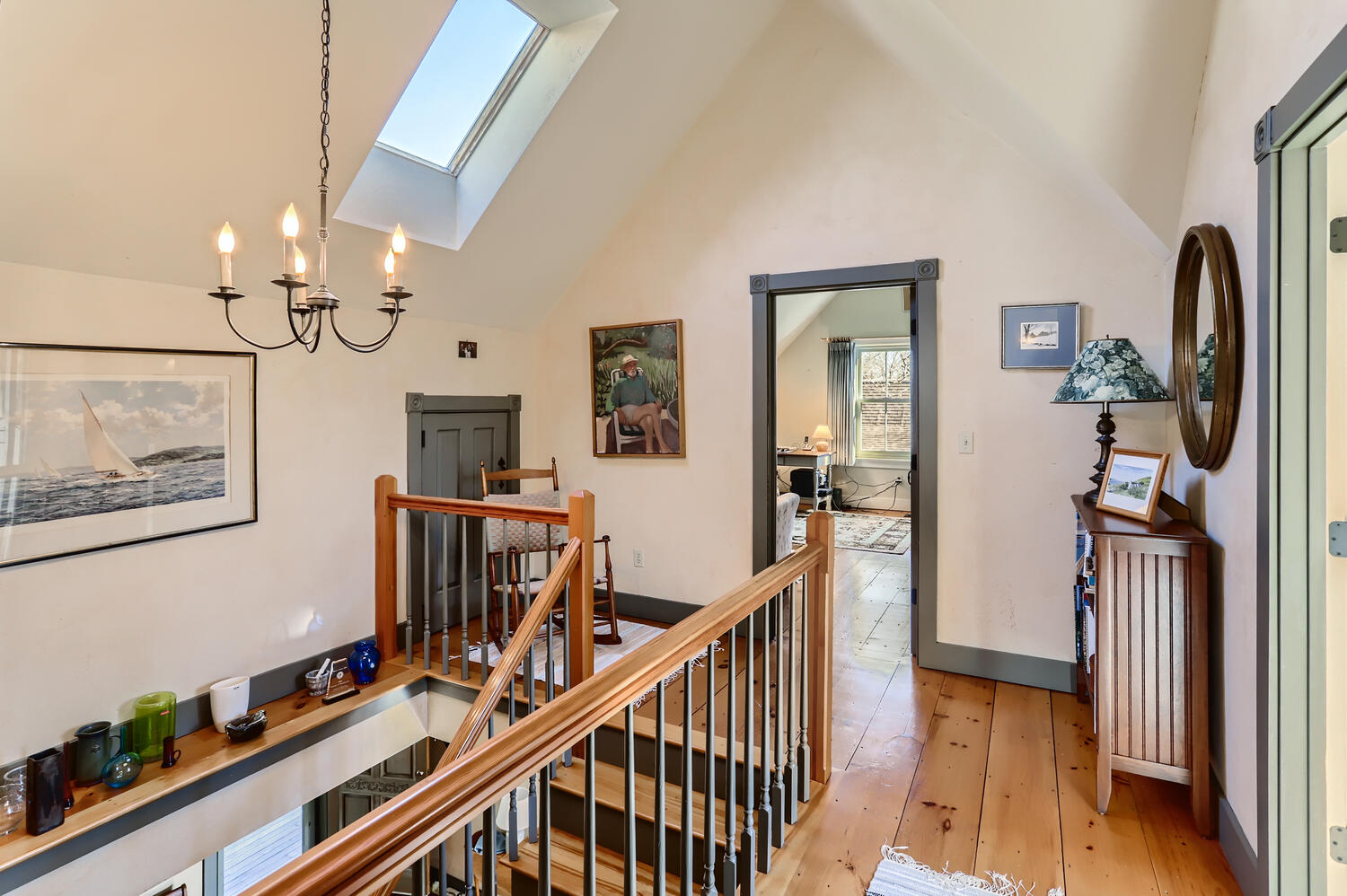 40 Bridle Path Road Vineyard Haven, MA 02568 - Photo 25 of 39 a view of a hallway with wooden floor and staircase