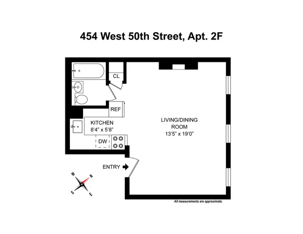 $399,000 | 454 West 50th Street, Unit 2F | Hell's Kitchen
